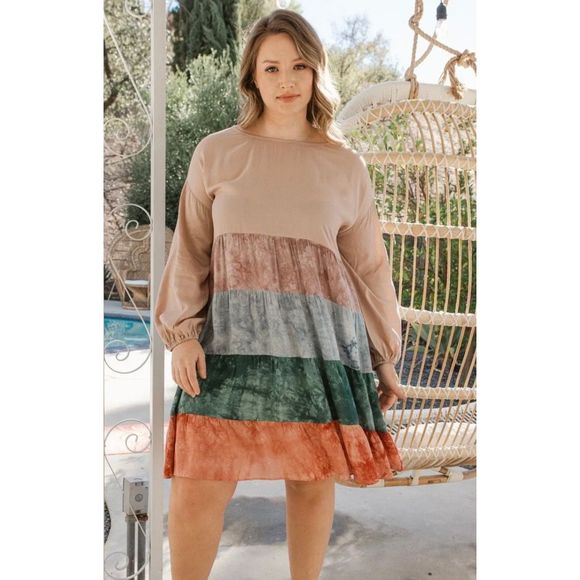 NWT Oddy multicolor tye dye dress - Picture 1 of 6